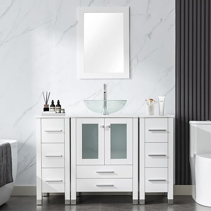 LUCKWIND 48" Bathroom Vanity Sink Combo, 24-inch Main Cabniet by LUCKWIND