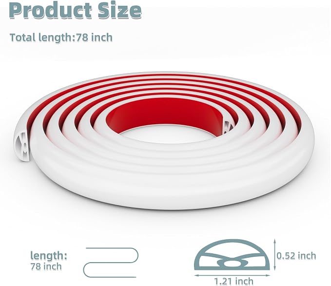 78Inch New Shower Threshold Water Dam Barrier, Collapsible Self-Adhesive - Image 2