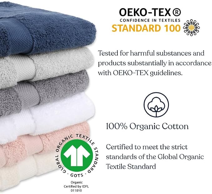Delara Organic Cotton Luxuriously Plush Bath Towel 10 Piece Set|GOTS & Oeko-TEX - Image 6