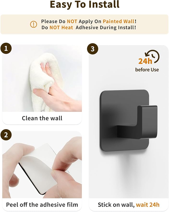 Square Self Adhesive Towel Hooks - Image 6