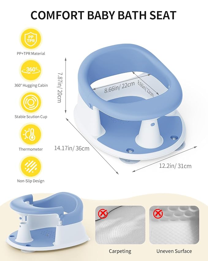 Baby Bath Seat for Babies 6 Months & Up, Bath Seats for Babies Sitting Up - Image 2