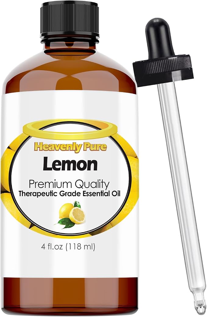 Lemon Essential Oil 4 oz with Dropper by HeavenlyPure