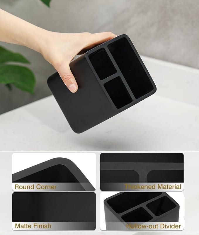 Luxspire Toothbrush Holders, 3 Slots Toothpaste & Toothbrush Holder - Image 3