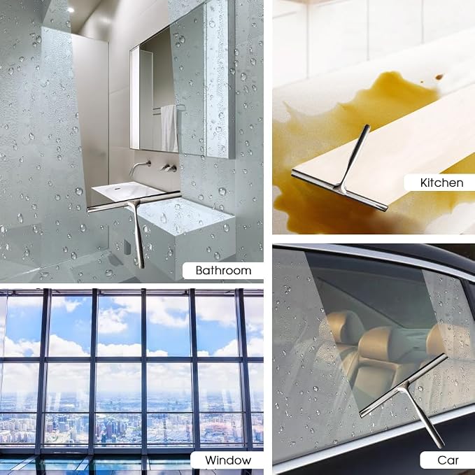 Shower Squeegee for Glass Doors Stainless Steel - Image 7