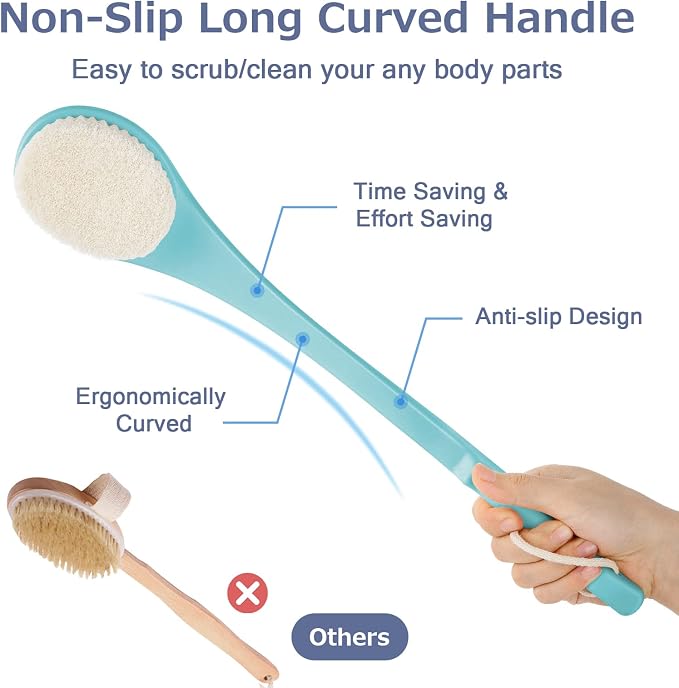 Body Back Scrubber – 17'' Long Handle Shower Brush, Durable Exfoliator - Image 4