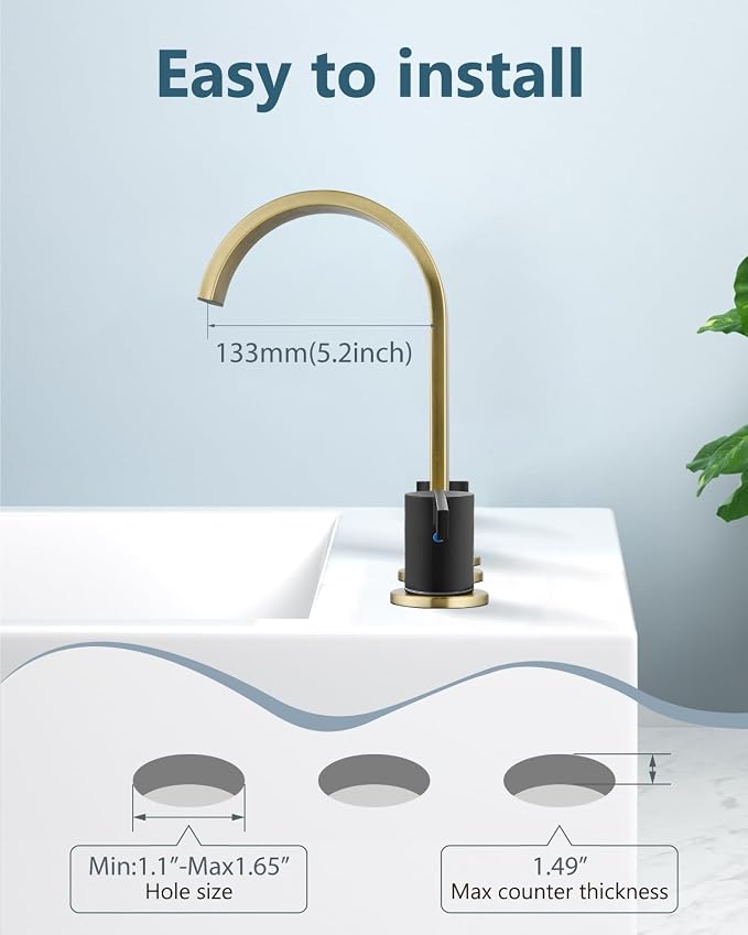 Aolemi Bathroom Faucets 3 Hole, 8 Inch Widespread Waterfall Bathroom Sink Faucet - Image 8