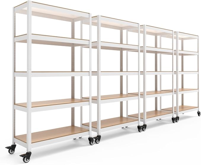 HOMEDANT House 5-Tier Metal Rolling Cart Shelf Rack Casters Heavy Duty by TheBestOrganizingSolution