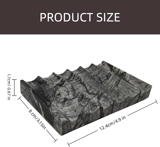 Self Draining Soap Holder, Natural Marble Soap Dish - Image 4