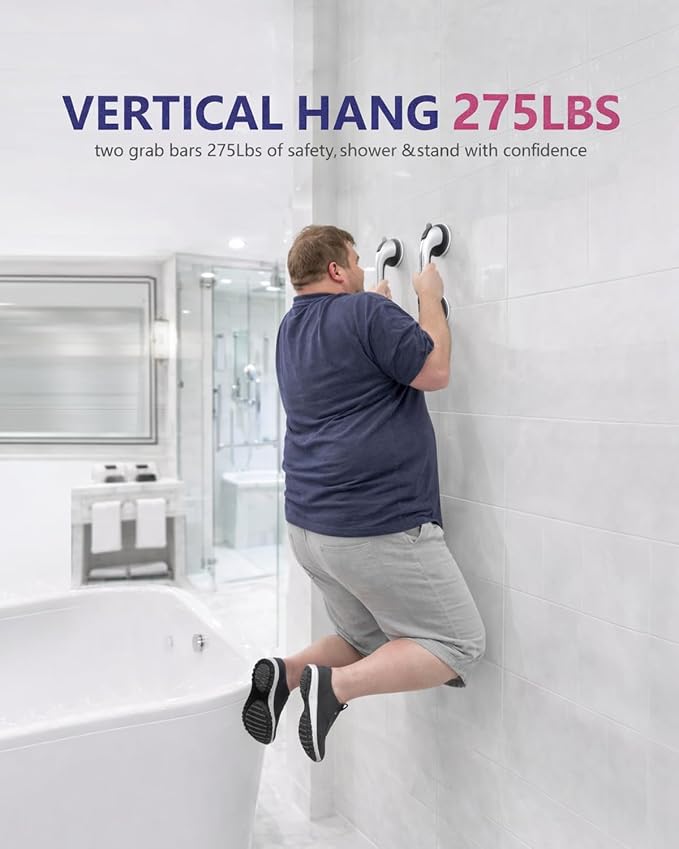 2 Pack Grab Bars for Bathtubs and Showers, Shower Handles for Elderly Seniors - Image 2