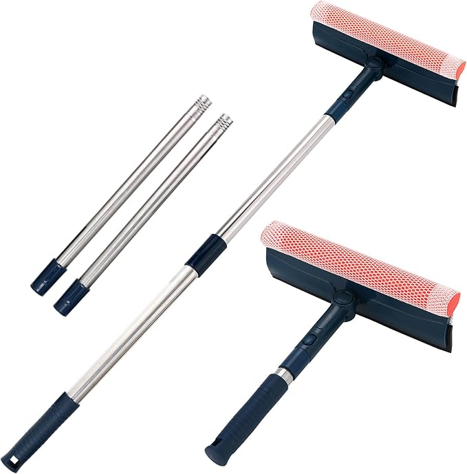 Professional Window Squeegee, 2-in-1 Window Cleaner by Loulicia