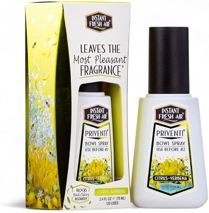 Signature PRIVENTI Toilet Spray, Citrus-Verbena Scent Bathroom Spray by INSTANTFRESHAIR