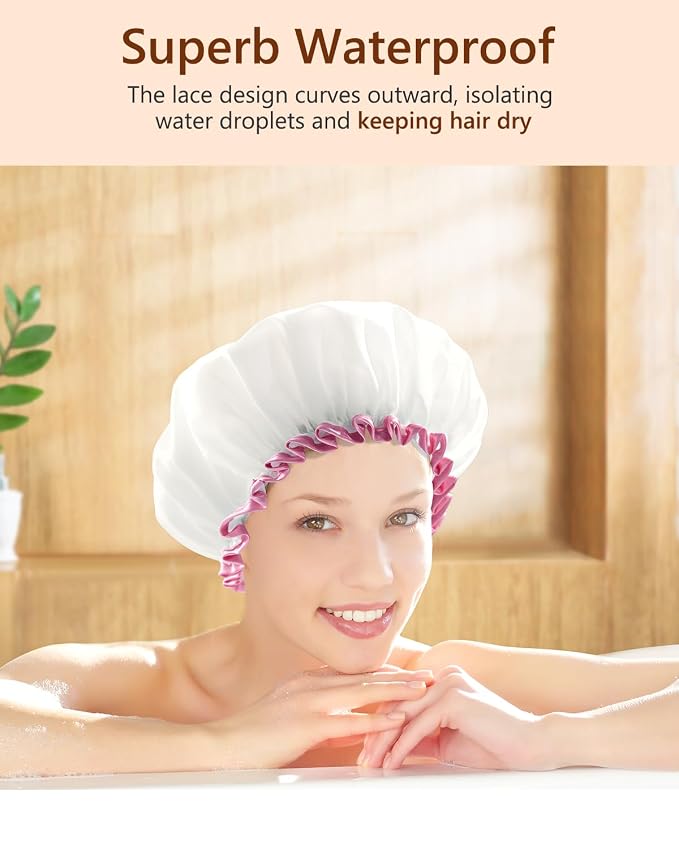 mikimini White Large Shower Cap - Image 4