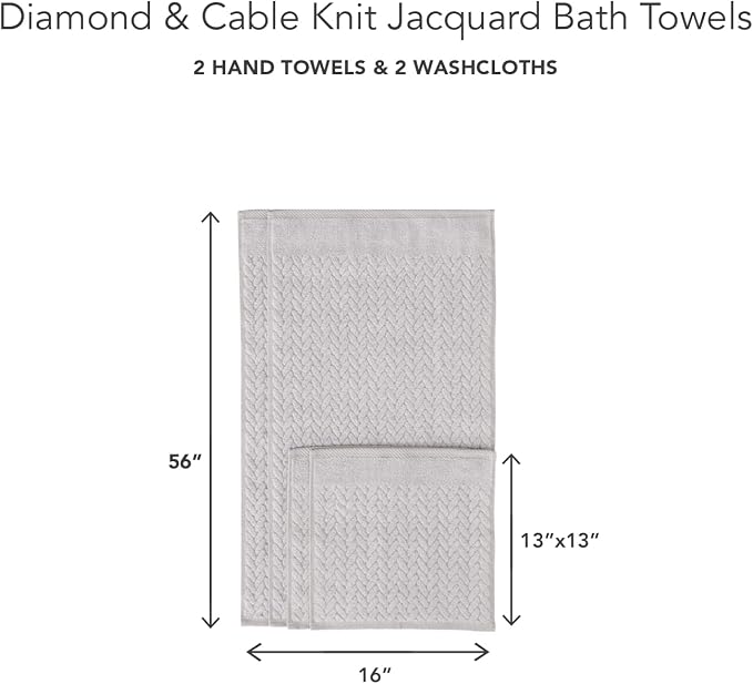 Texere 100% Organic Cotton Cable Jacquard 650 GSM Luxury Towel Sets - Image 2