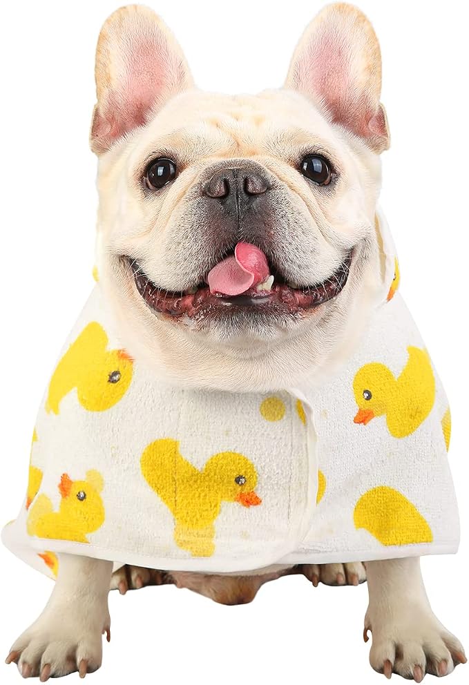 HDE Dog Bathrobe Super Absorbent Quick Drying Puppy Towel Wrap Coat Adjustable - Image 4