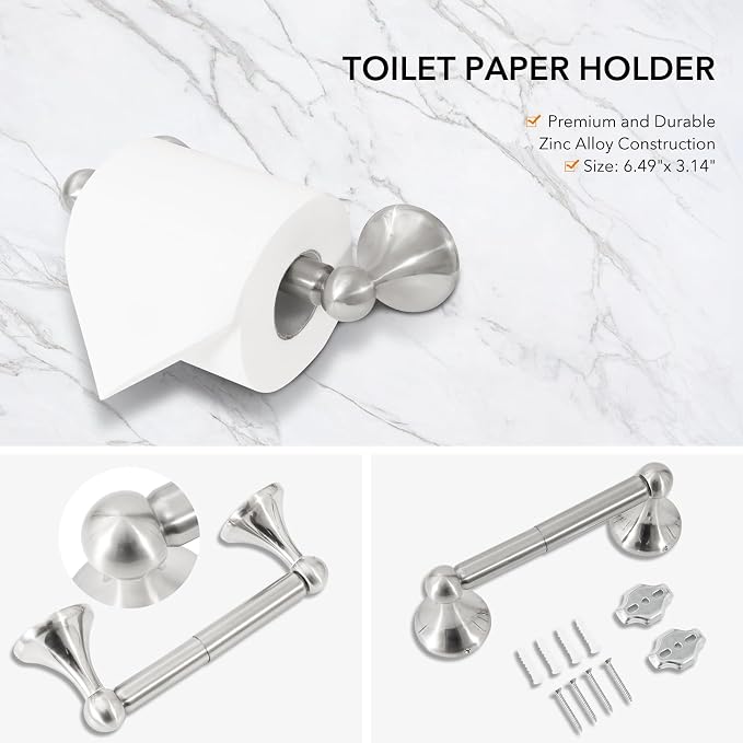 4 Piece Bathroom Hand Towel Holder Set, Adjustable Towel Racks - Image 9