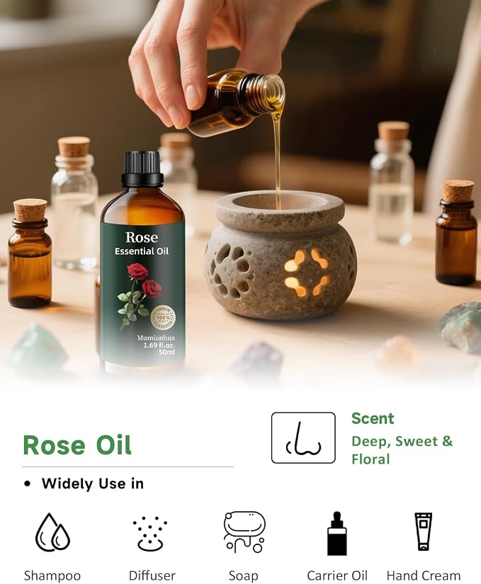 Pure Rose Essential Oil, Mumianhua Natural Rose Oil - Image 5