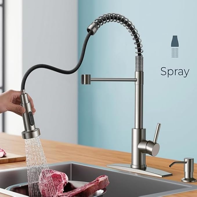 Smart Touch On Kitchen Faucet, 3 Modes Pull Down Sprayer, Sensor Activated - Image 3