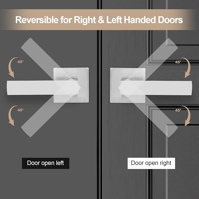 Square Passage Door Lever, Heavy Duty Interior Door Handles - Image 7