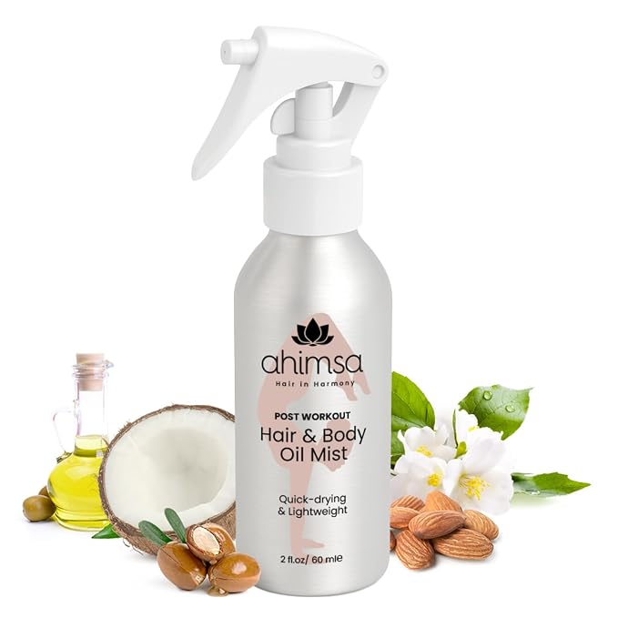 Ahimsa Hair and Body Mist Glow Spray, Fast-Drying Non-Greasy Dry Oil Hair by AhimsaHaircare