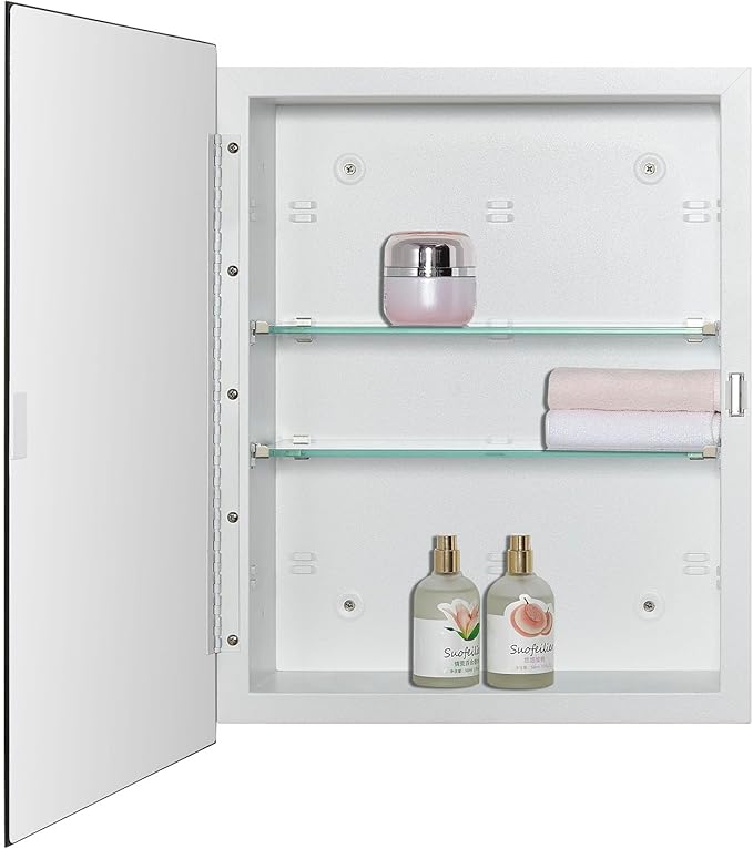 Bathroom Medicine Cabinet with Beveled Edge Mirrored Door 14 x 18 inch - Image 5