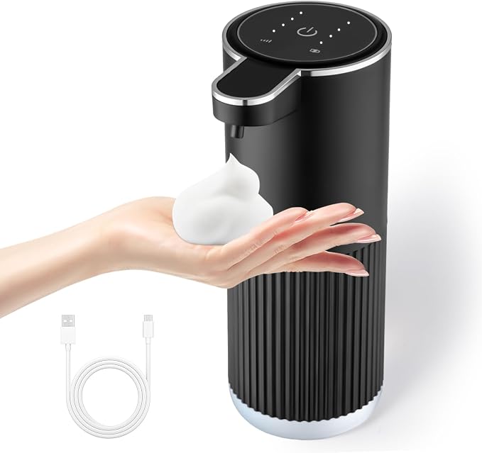 Automatic Foaming Soap Dispenser, 4-Level Adjustable Electric Foam Hand Soap by XINKORA