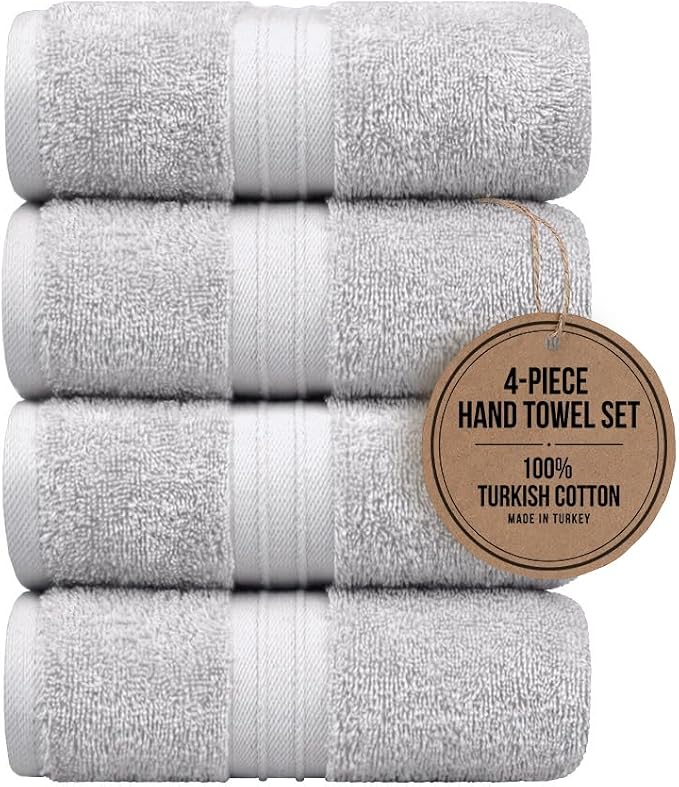 Hand Towels Pack of 4-100% Cotton & Luxury, Large Absorbent, Cozy by Unknown