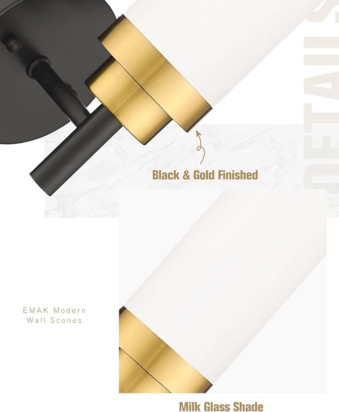 Emak Modern Wall Sconce, 2 Pack Wall Lamp - Image 3