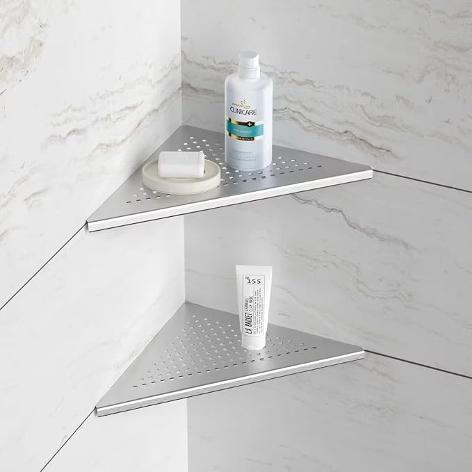 Neodrain 10 Inch Brushed Shower Shelves Corner Shelf - Image 3