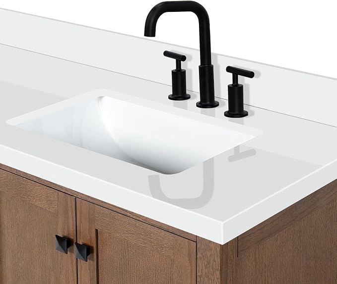 ARIEL Cambridge 61 Inch Double Rectangular Sink Bathroom Vanity - Image 12