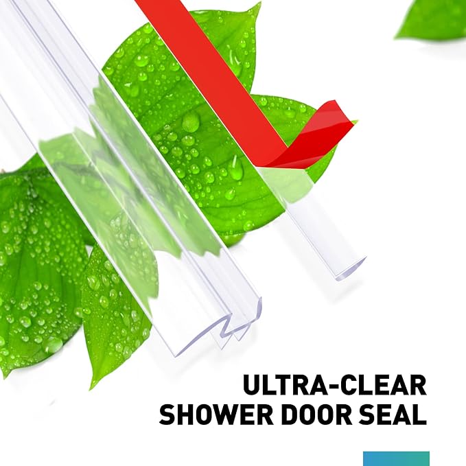 Shower Door Bottom Seal, Frameless Glass Door Seal Strip, Stop Shower Leaks and - Image 2