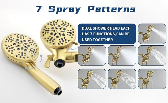2 Handle Shower Faucet Shower System Complete 2 in 1 Shower Combo Set - Image 4