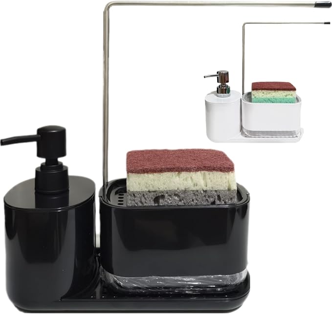 Dish Soap Dispenser & Sponge Holder 3-in-1 by Unknown