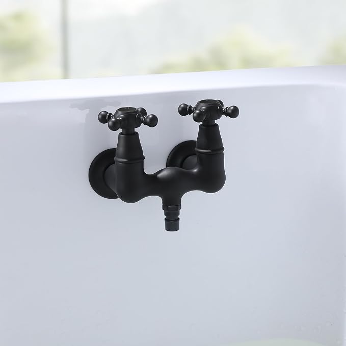SUMERAIN Vintage Leg Tub Filler 3-3/8-Inch Center Wall Mount Tub Faucet - Image 4
