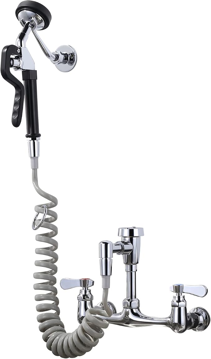 Pet Grooming Faucet, Wall Mount 8" Centers Mixing Faucet, Brass Pet Grooming by IVIGA