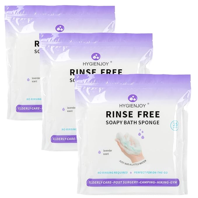 HYGIENJOY-21% Larger Rinse Free Bath Sponges by HOME