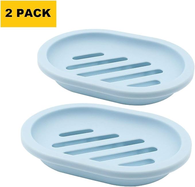 Topsky 2-Pack Soap Dish with Drain, Soap Holder & Saver, Easy Cleaning - Image 2