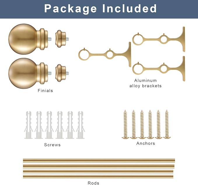 Double Curtain Rod, Adjustable 1 inch Double Drapery Rod Rods - Image 5