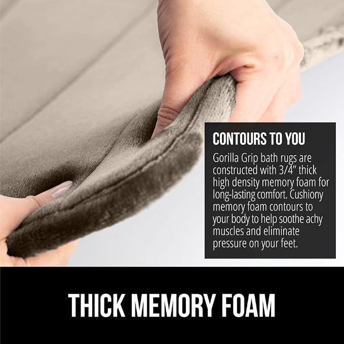 GORILLA GRIP Memory Foam Bath Mat, Soft Absorbent US Designed Bathroom Rug - Image 4