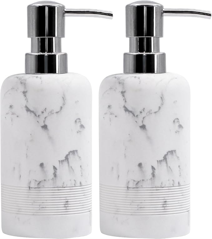 Resin Soap Dispenser Sets, 10.8oz Refillable Liquid Soap Dispensers by YMXYJM
