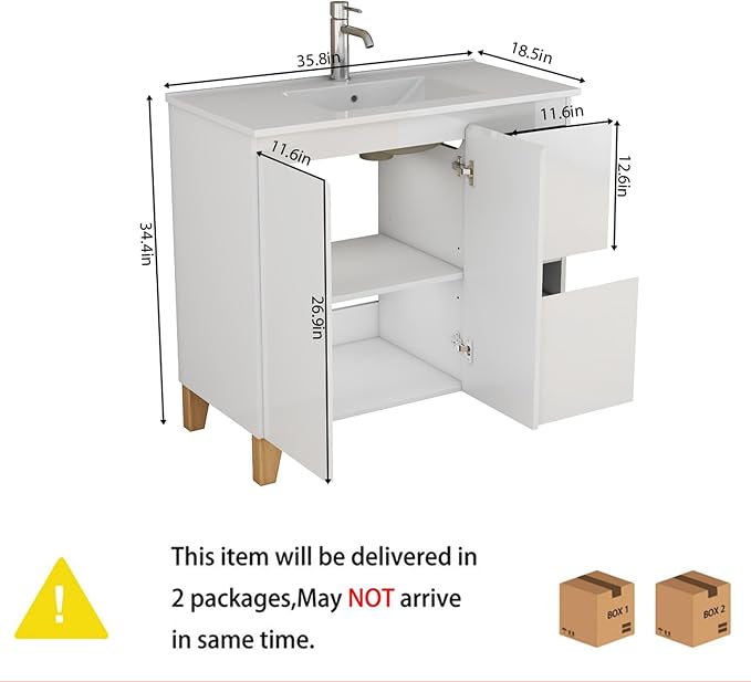 36" Freestanding Bathroom Vanity - Image 2