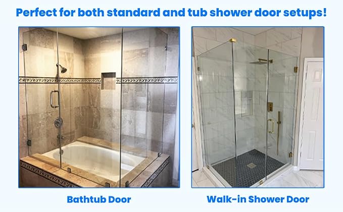 Shower Door Hardware Kit for Frameless Corner Shower Setup, Includes Hinges - Image 6