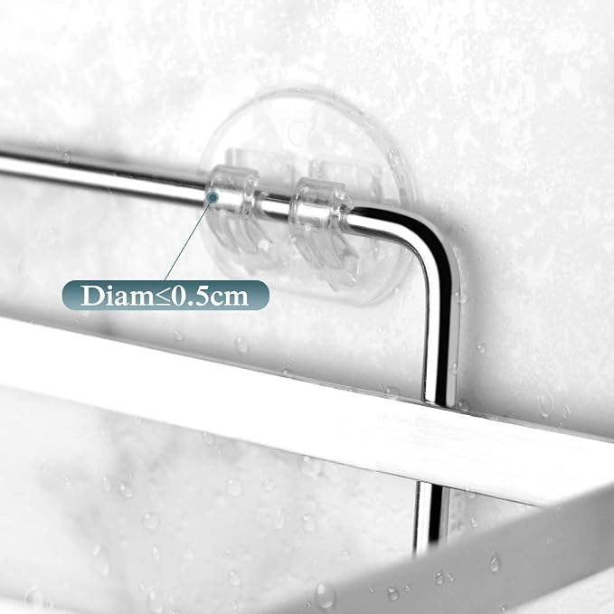 EAGMAK 4 Pack Transparent Shower Caddy Adhesive - Image 7