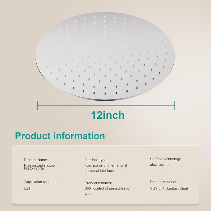 All Metal Rain Shower Head - Image 2