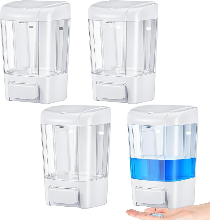 Hushee 4 Pcs Plastic Wall Mounted Soap Dispenser Commercial Manual Soap by Hushee