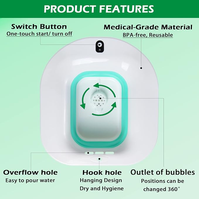 Electric Sitz Bath, Sitz Bath for Hemorrhoids, Sitz Bath for Postpartum Care - Image 4