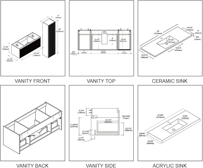Blossom 48 Inch Bathroom Vanity - Image 6