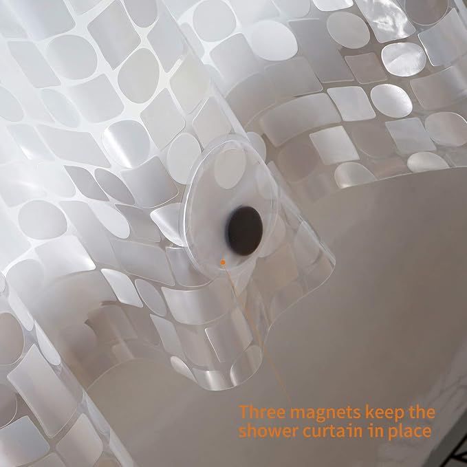 WELTRXE EVA Shower Curtain Liner Waterproof, Thick Liner Without Chemical Smell - Image 4