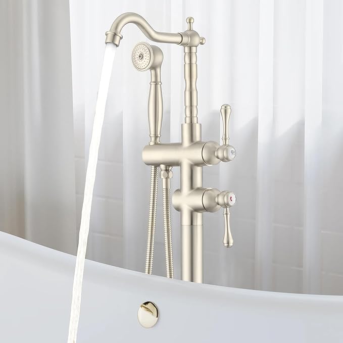 Freestanding Tub Faucet Sets, JetsBath Floor Mount BathTub Filler by JetsBath