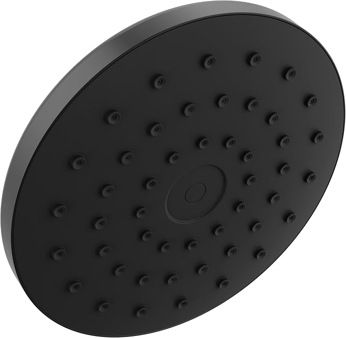 Delta PivotPro Matte Black Rain Showerhead, Single Setting 7 Inch Round Shower by DeltaFaucet