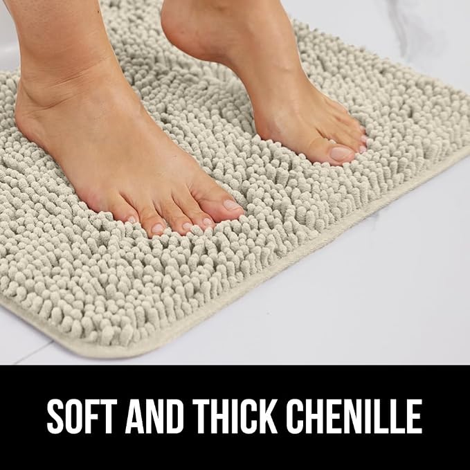 GORILLA GRIP Bath Rug Mat 36x24, Thick Absorbent Chenille, Quick Dry Microfiber - Image 3